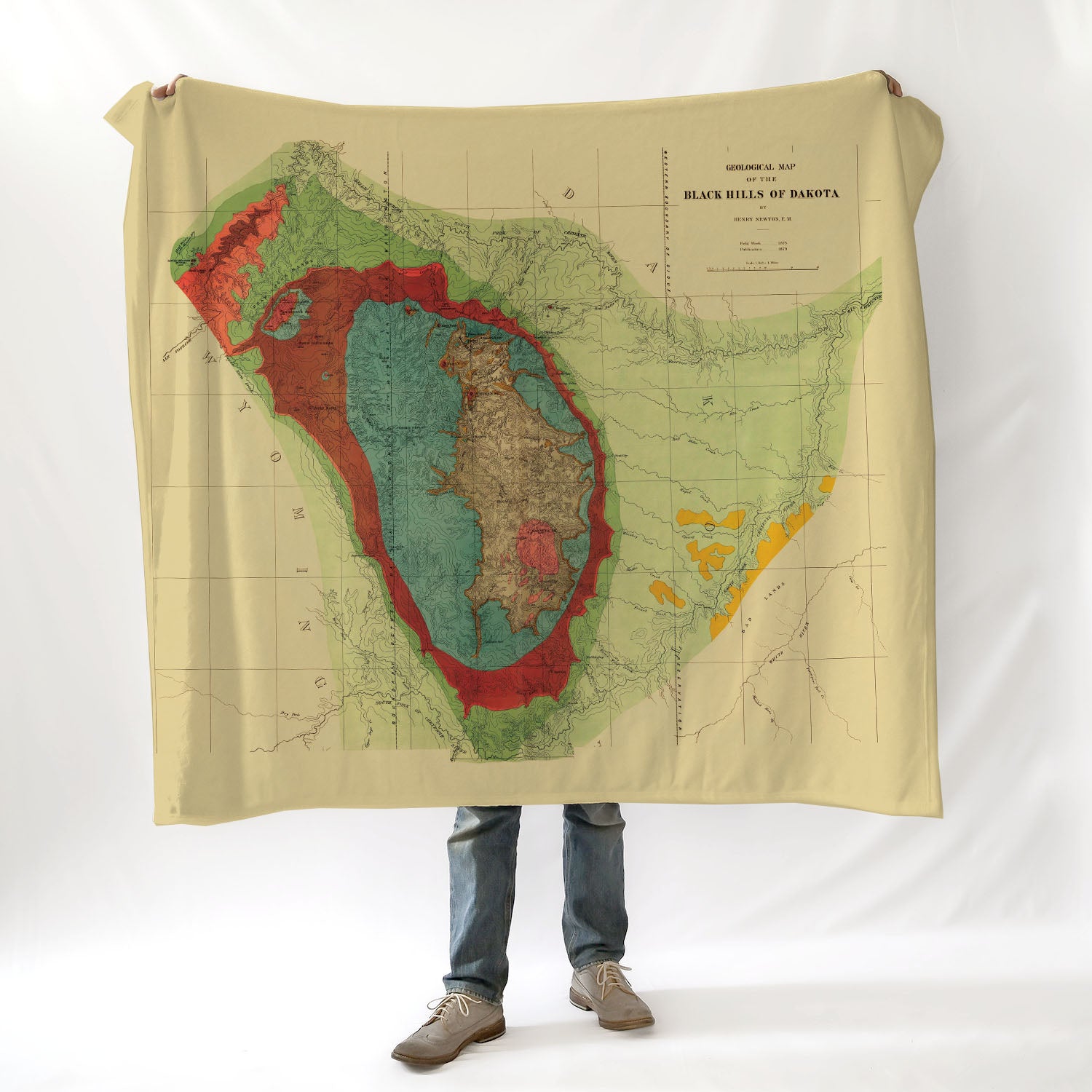 Black Hills SD Thermo Map Blanket