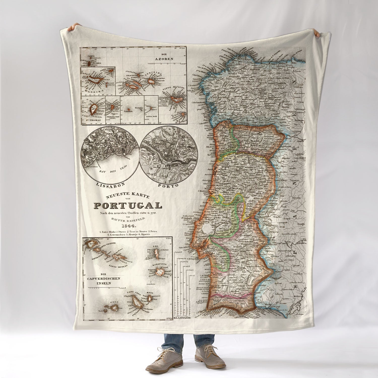 Portugal Antique Map Blanket