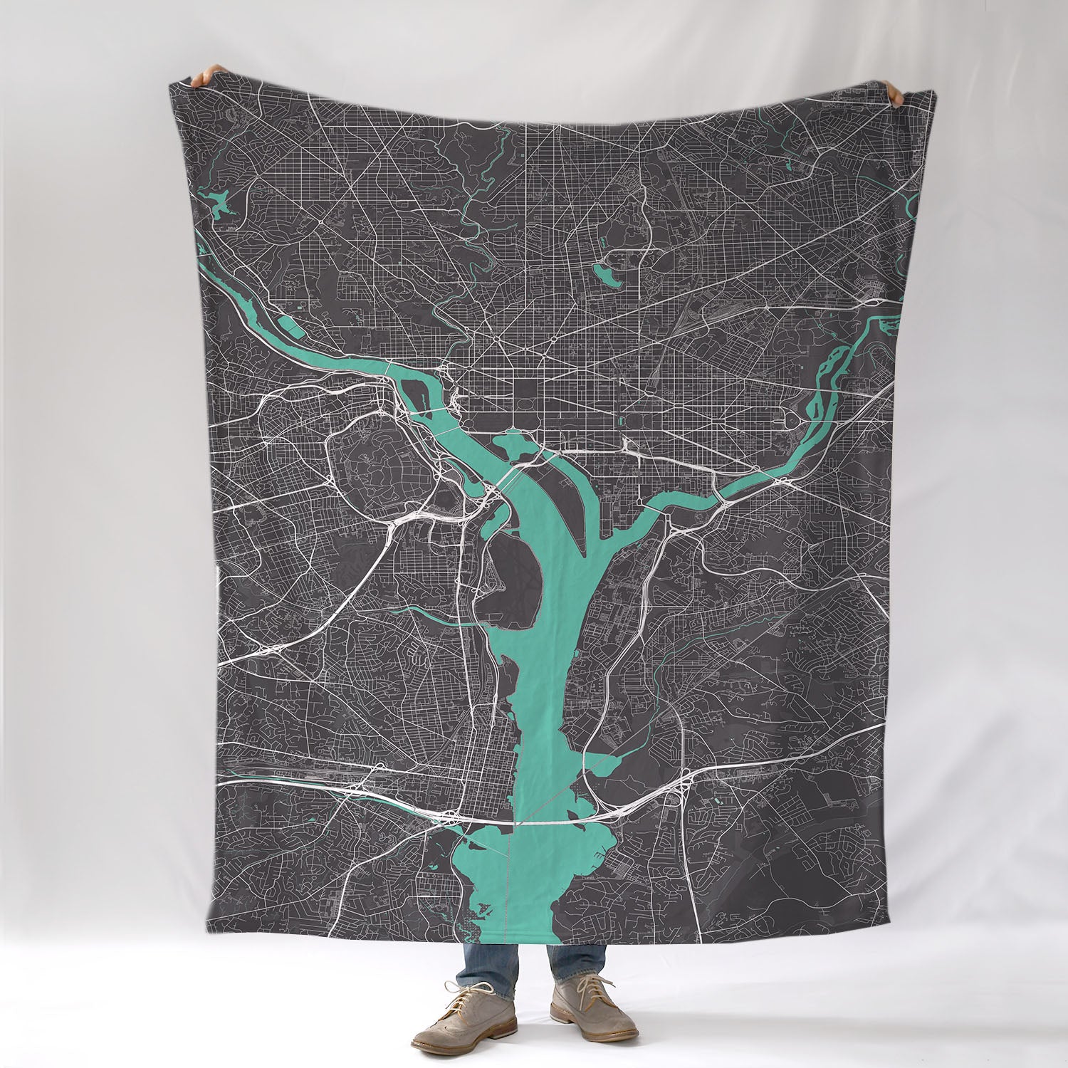 Washington D.C New Map Style Blanket