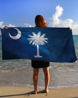 Antiqued Palmetto Flag, Charleston, SC, Quick Dry Towel