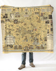 Boston Vintage Pictorial Map Blanket