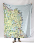 Manomet to Dennis, MA Topo Map Blanket