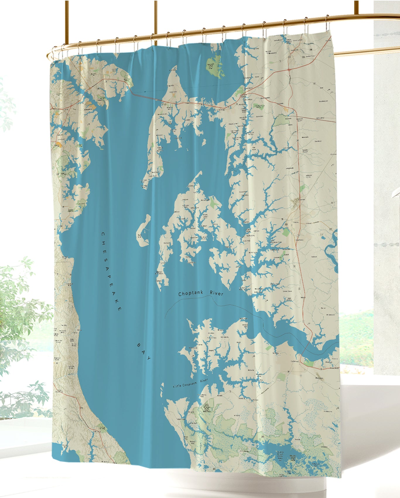 Chesapeake Bay; Eastern Bay, Prospect Bay, MD Nautical Chart Shower newest Curtain / Made to Order