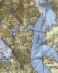 Seattle, WA Puget Sound, Nautical Chart Scarf