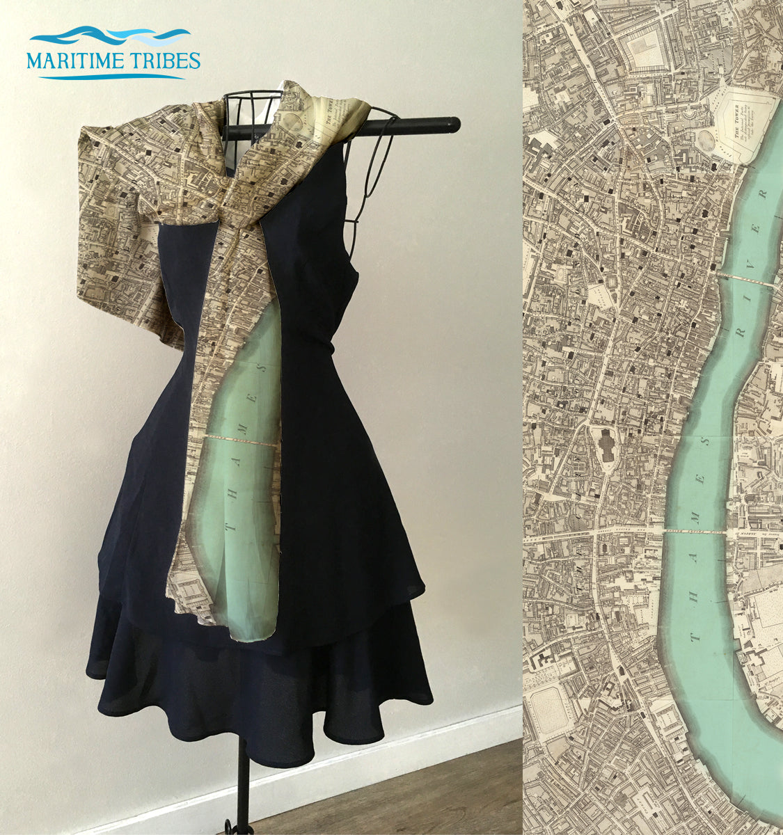 London Vintage Map Scarf