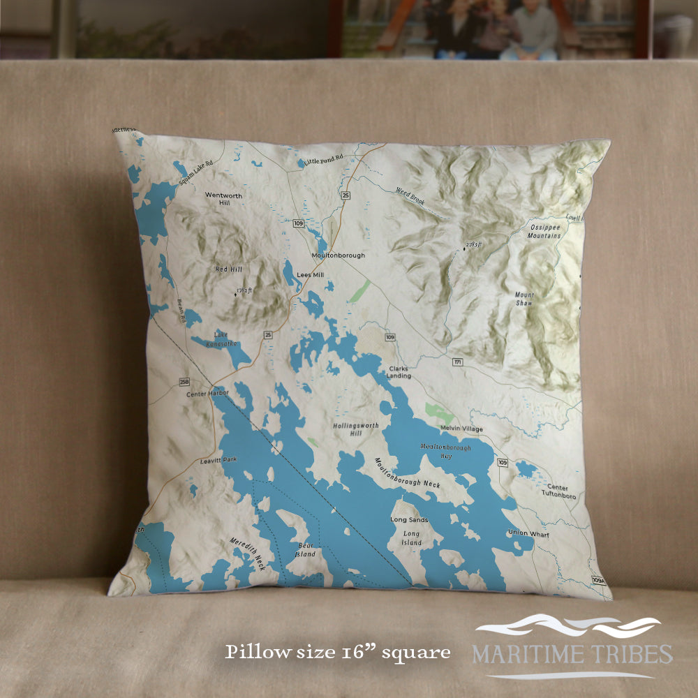 Lake Winnipesaukee &amp; Surrounding Towns 16 Inch Pillow