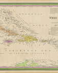 Caribbean Vintage Map Scroll