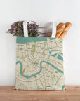 New Orleans, LA Sea Glass map Tote