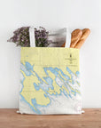 Les Cheneaux Islands, MI Nautical Chart Tote Bag Tote