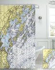 Chebeague Island, ME Nautical Chart Shower Curtain