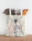 Gettysburg PA Battlefield Map Vintage Tote