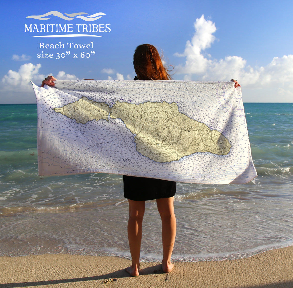 Catalina Island , CA Nautical Chart Quick Dry Towel