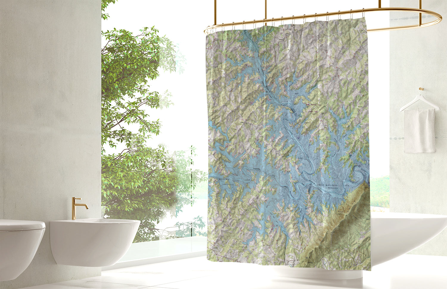 Alexandria Bay, Wellesley Island, Hill selling Island, NY Nautical Chart Shower Curtain / Made to Order